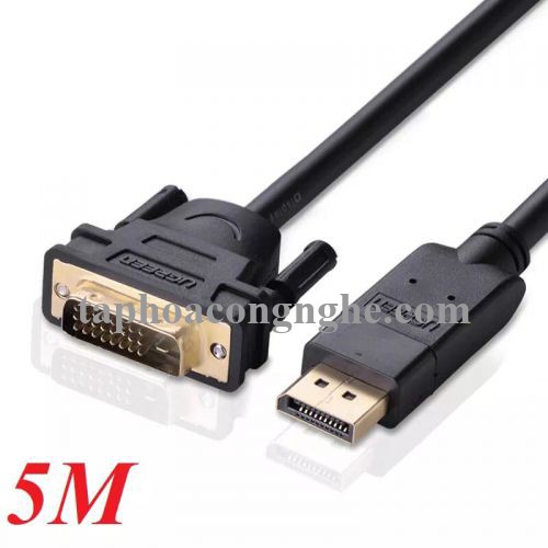 Ugreen 10223 5M màu Đen Cáp chuyển đổi DP sang DVI 24 + 1 Hỗ trợ độ phân giải 1920x1201 DP103 30010223